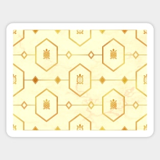 Gold Turtle Pattern on Light Marble Sticker